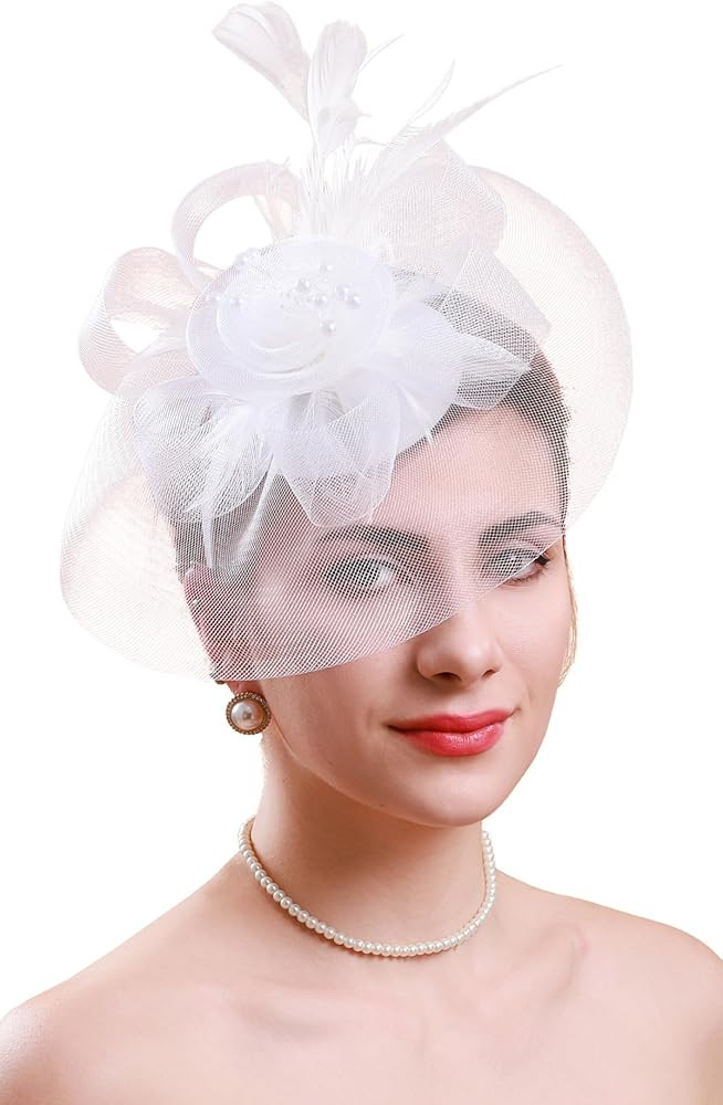 Cizoe Tea Party Fascinator Hats for Womens 50s Headwear with Veil Flower Cocktail Wedding Church ... | Amazon (US)