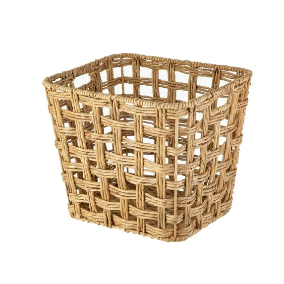 Better Homes & Gardens Extra Large Water Hyacinth Twist Decorative Storage Basket with Handles, 1... | Walmart (US)
