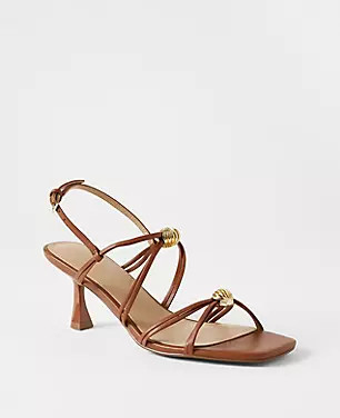 Ornamental Strappy Leather Sandals | Ann Taylor (US)
