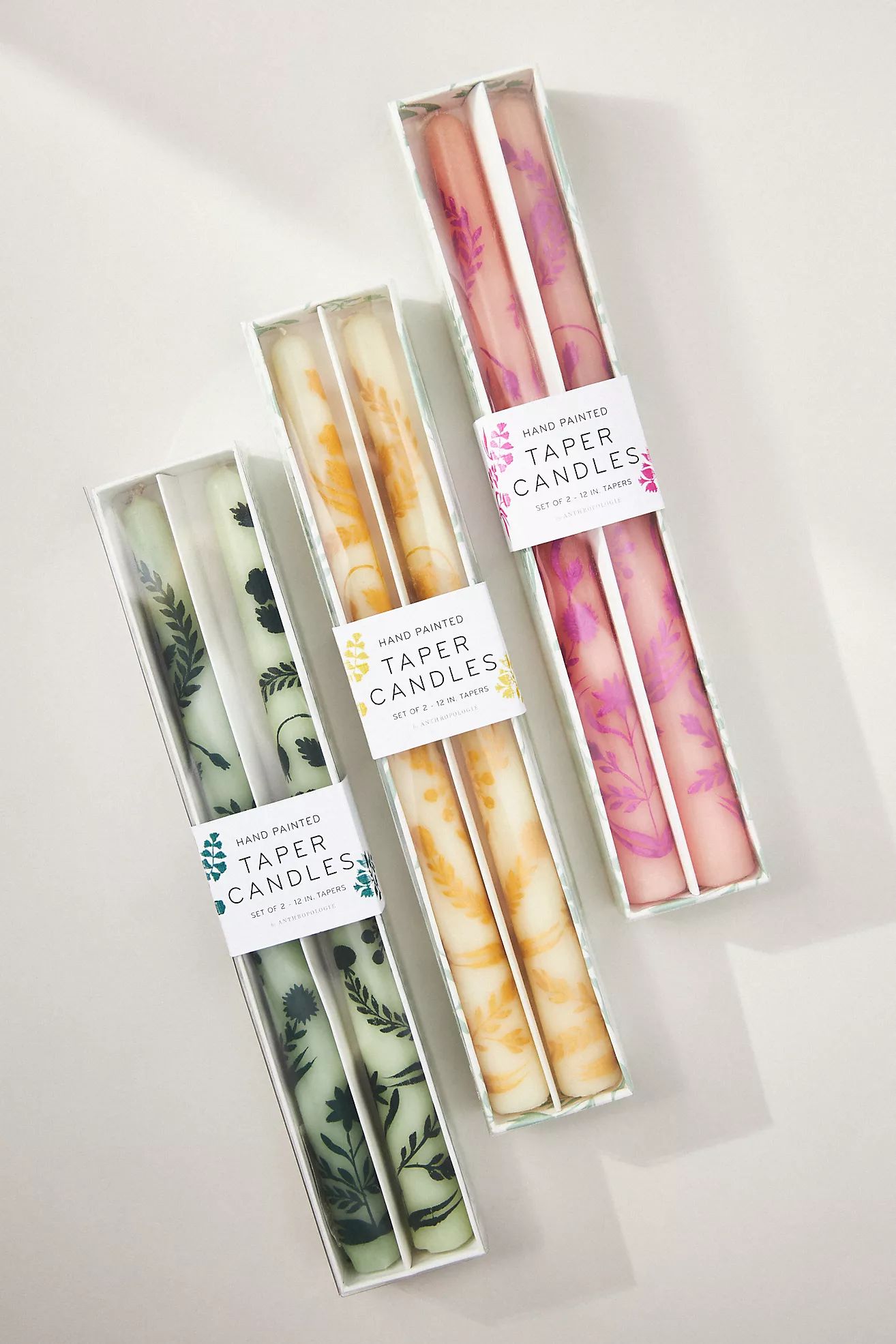 Ananda Handpainted Taper Candles, Set of 2 | Anthropologie (US)