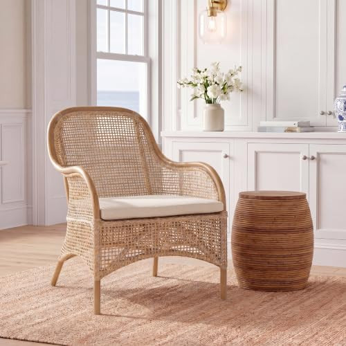 Safavieh Home Collection Charlie Cushioned Accent Chair, Grey White Wash/White | Amazon (US)