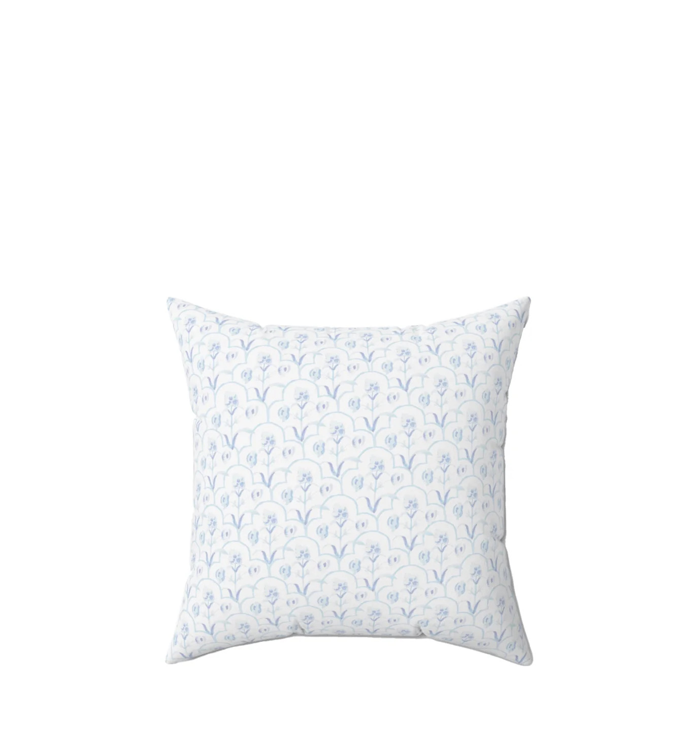 Delicate soft cornflower blue flowers with curved arches Throw Pillow | Sweet Pea and Whimsy