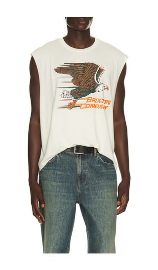 Brixton Free Muscle Tank Top in Cream. - size M | Revolve Clothing (Global)