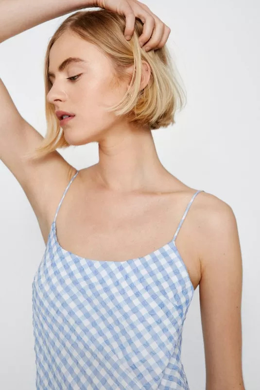 Strappy Cami Gingham Check Mini Dress | Nasty Gal (US)