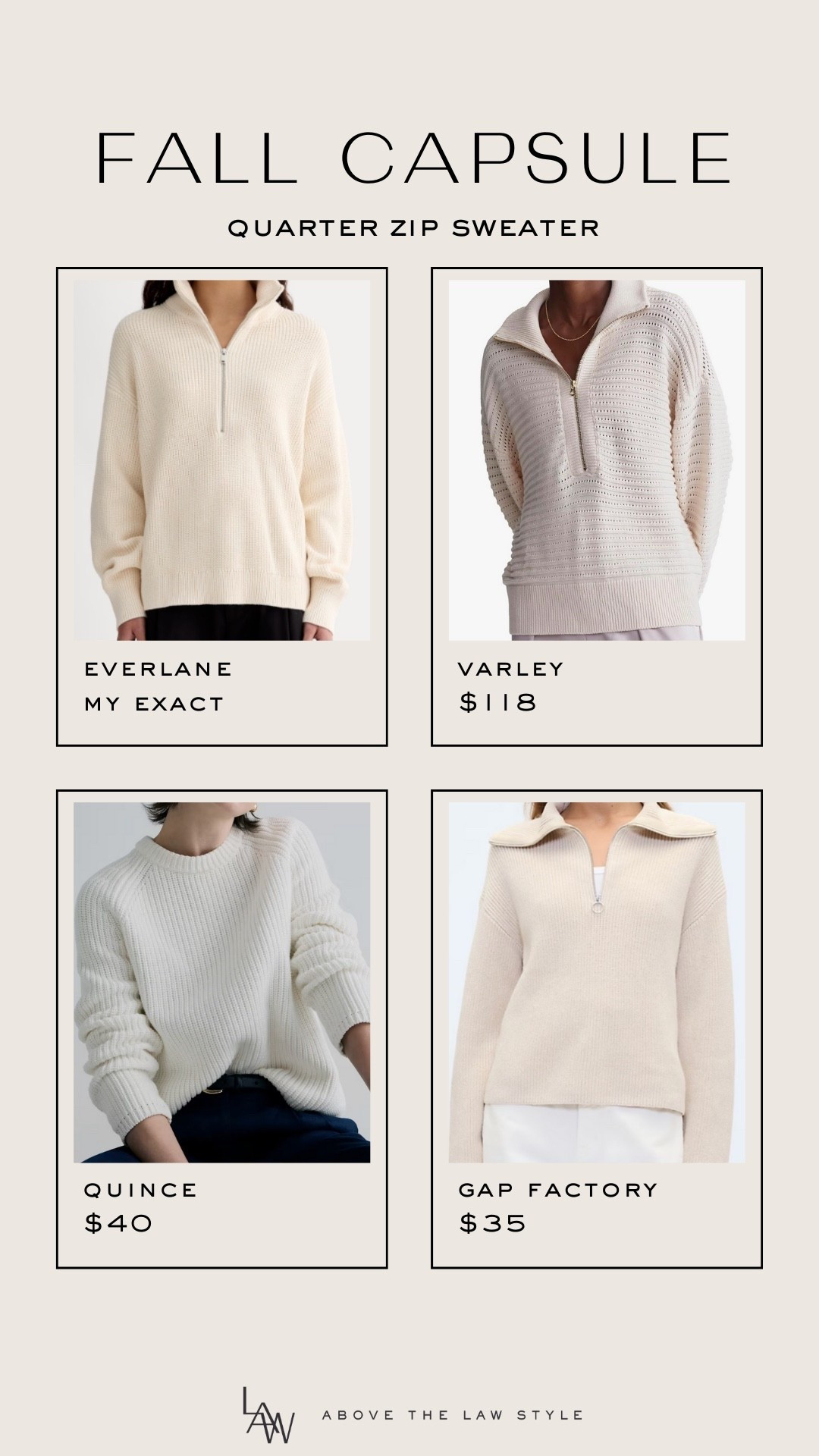 Fall Capsule: Quarter Zip Sweater

#LTKFindsUnder100 #LTKStyleTip #LTKFindsUnder50