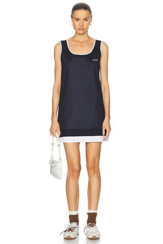 Miu Miu Mini Tank Dress in Navy | FWRD 
