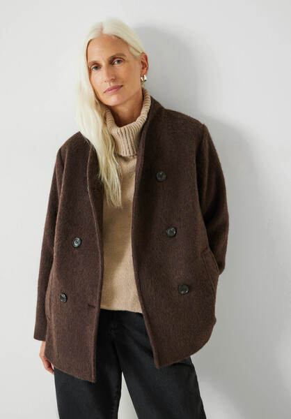 Funnel Neck Wool Coat | Hush UK