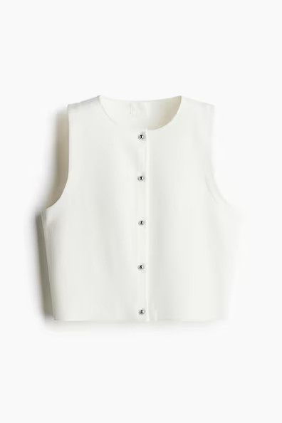 H & M - Knit Vest - White | H&M (US + CA)