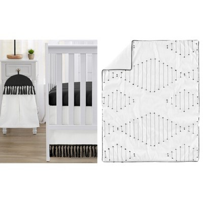 Sweet Jojo Designs Gender Neutral Unisex Baby Crib Bedding Set - Boho Stitch Black and White 4pc | Target