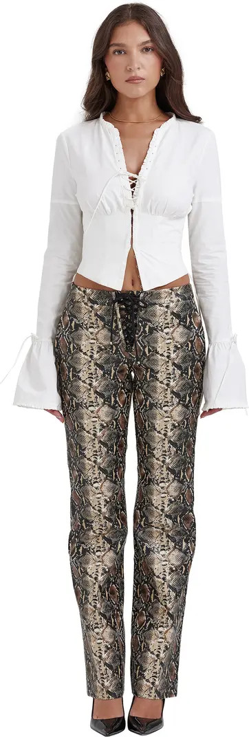 Sernia Lace-Up Faux Leather Trousers | Nordstrom