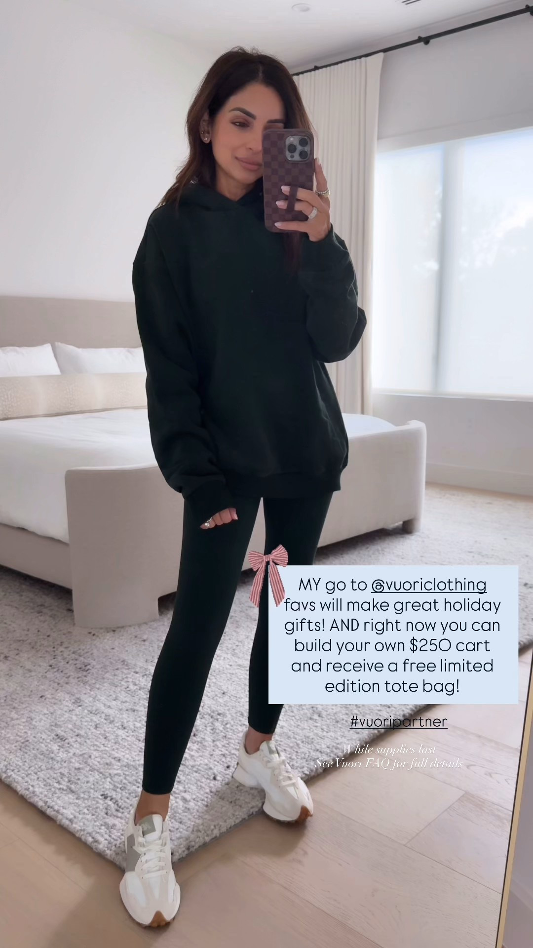 My go to Vuori favorites will make great holiday gifts! AND right now you can build your own $250 carr and receive a free limited edition tote bag! I wear an Xs in the Restore Oversized Hoodie and a small short length in AllTheFeels leggings @vuoriclothing #vuoripartner
While supplies last. See Vuori FAQ for full details

#LTKHoliday #LTKGiftGuide #LTKCyberWeek