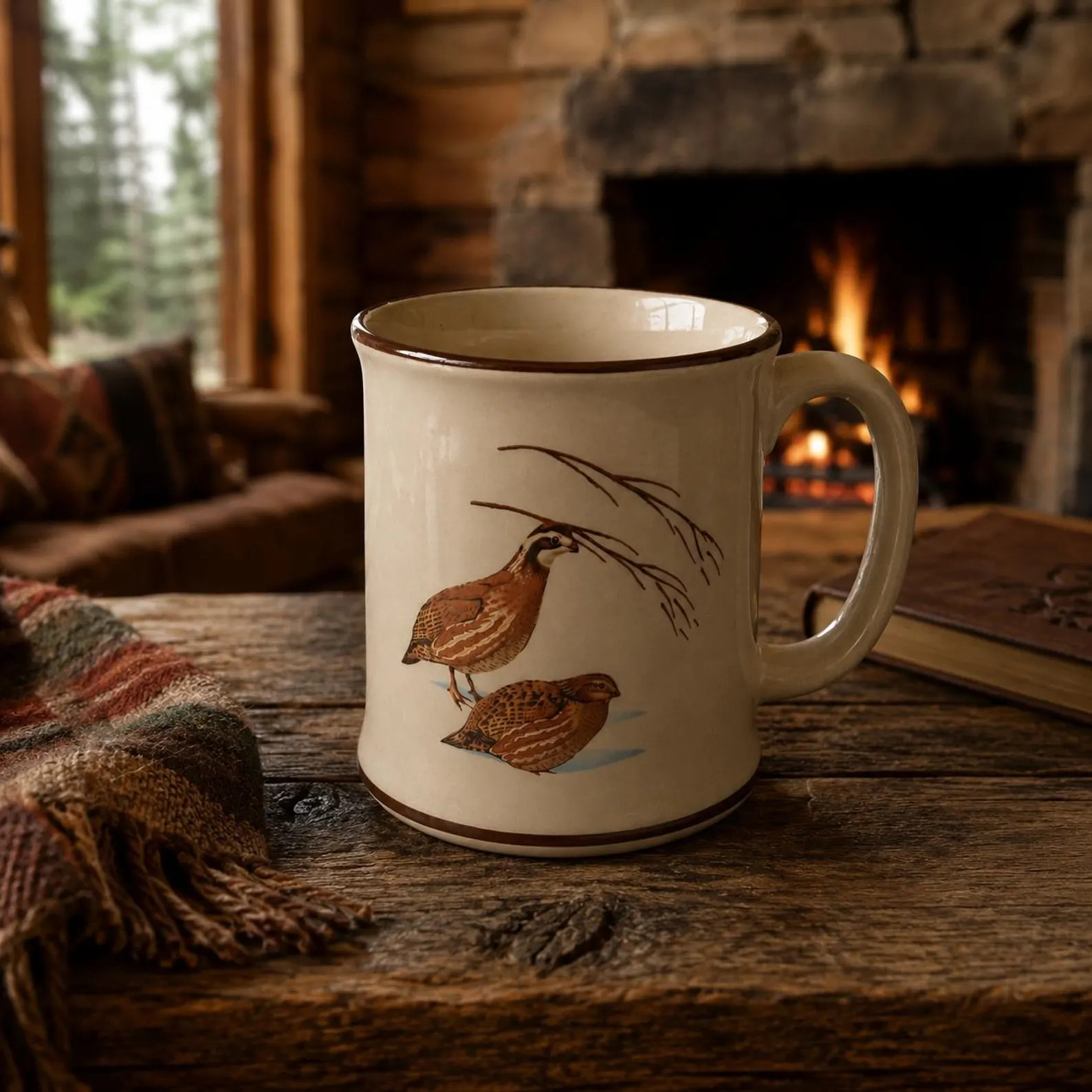 Vintage Quail Mug Bobwhite Bird Ceramic Coffee Cup Brown Rim Cottagecore Wildlife Kitchen Decor -... | Etsy (Global)