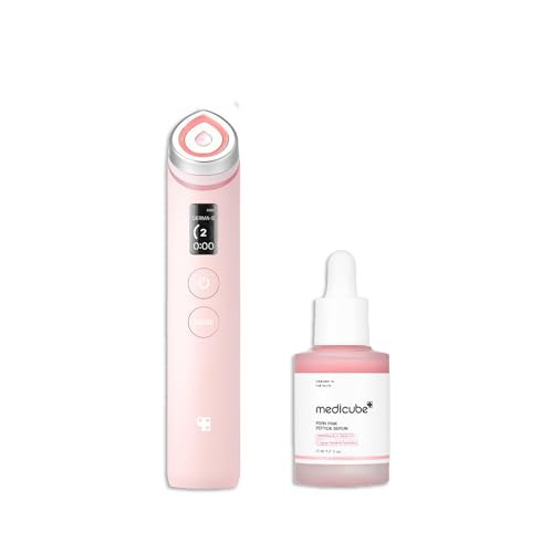medicube Affordable Pink Routine Duo: Age-R Booster Pro Pink | 6-in-1 Real Glass Glow Beauty Massager and PDRN Peptide Serum | Amazon (US)