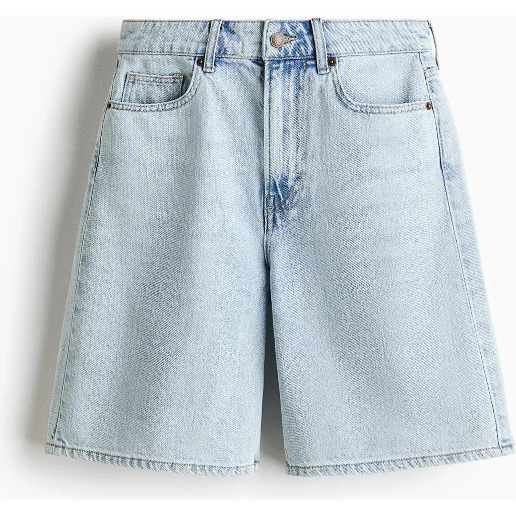 H&M Denim Bermuda Shorts in Light Denim Blue at Nordstrom, Size 0 | Nordstrom
