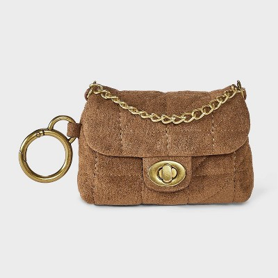 Quilted Turn Lock Clip On Pouch Bag Charm - A New Day™ Brown | Target