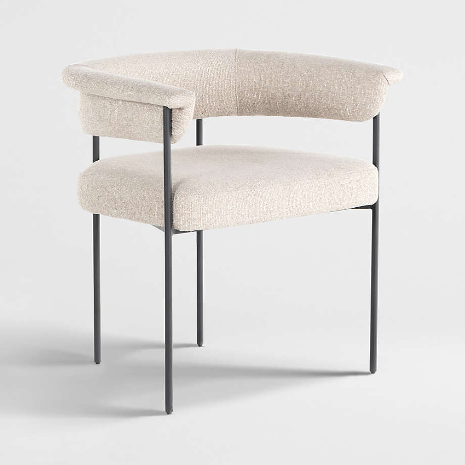 Sutter White Bouclé Dining Chair | Crate & Barrel | Crate & Barrel