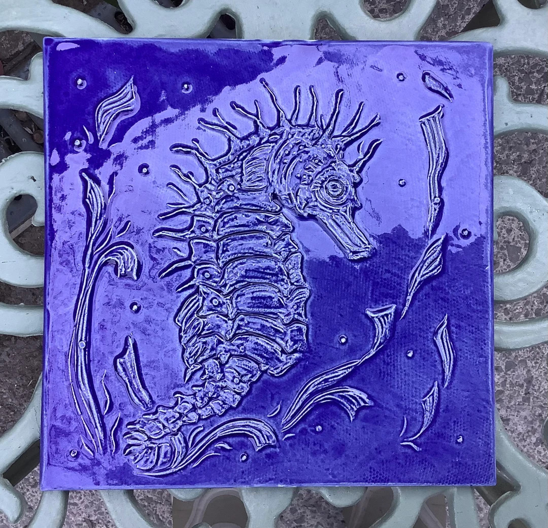 Handmade Seahorse relief tile | Etsy (Global)