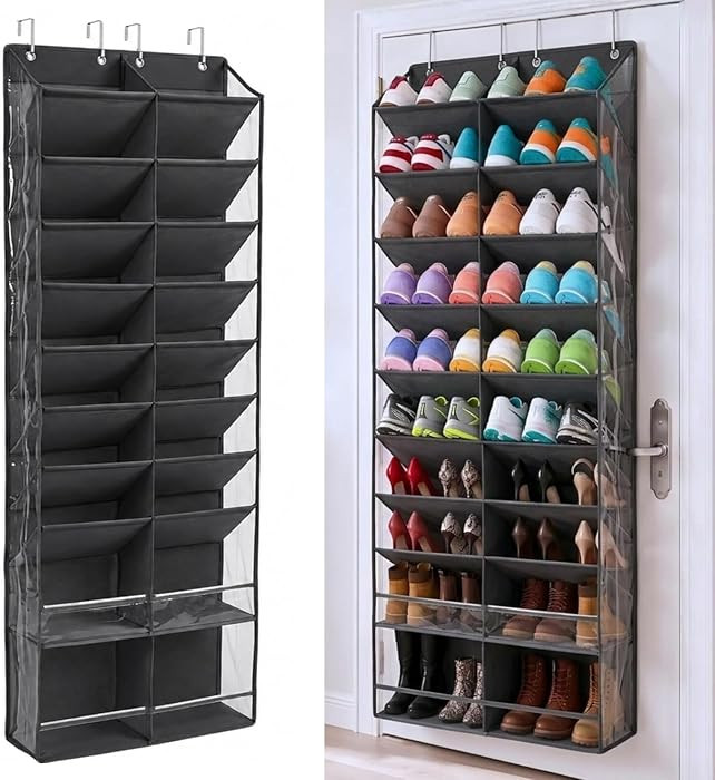 30 pares de organizadores de zapatos sobre la puerta, 10 niveles de profundidad para armario, zap... | Amazon (US)