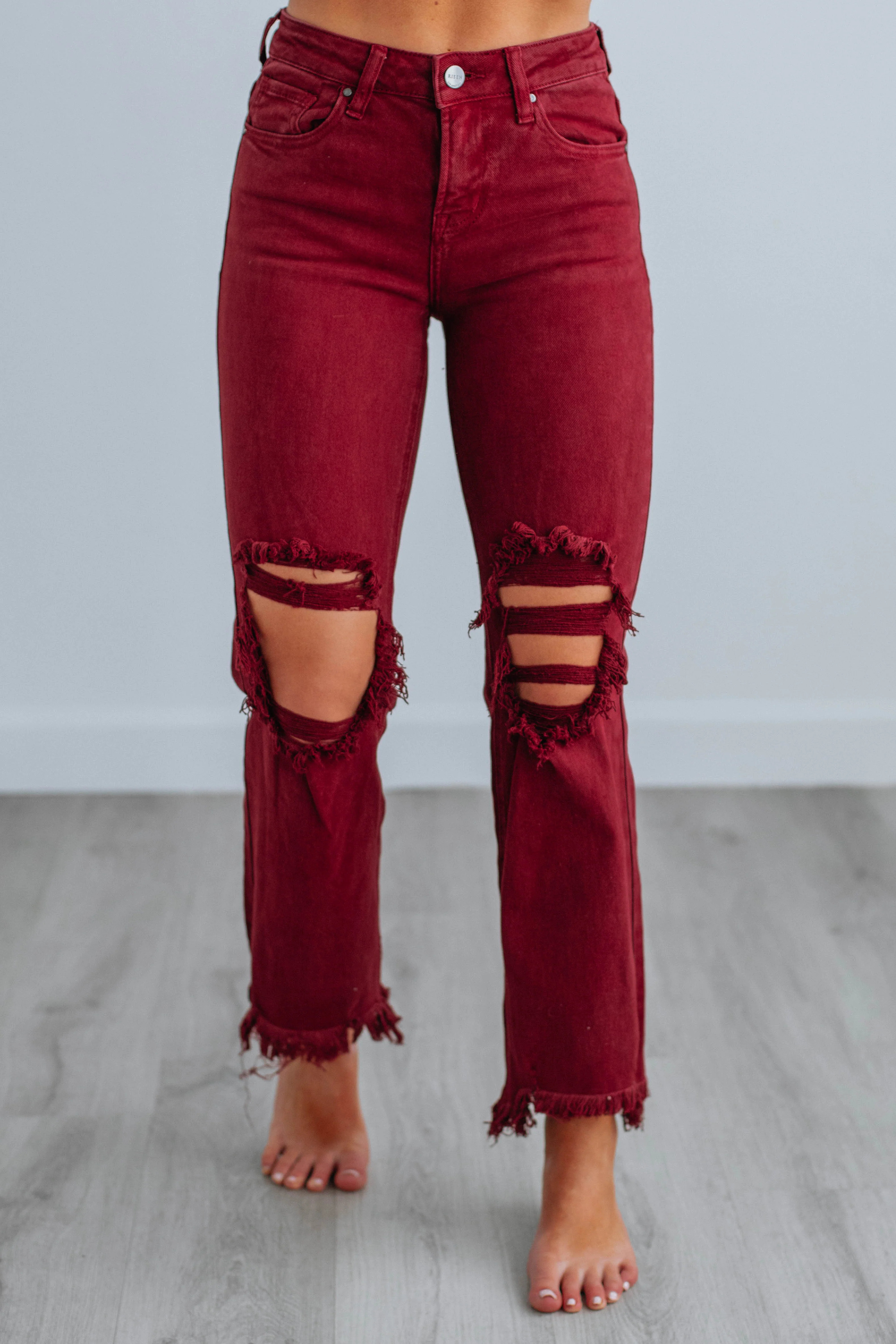 Willow Risen Jeans - Wine 9/29 / 27.5" | Wild Oak Boutique