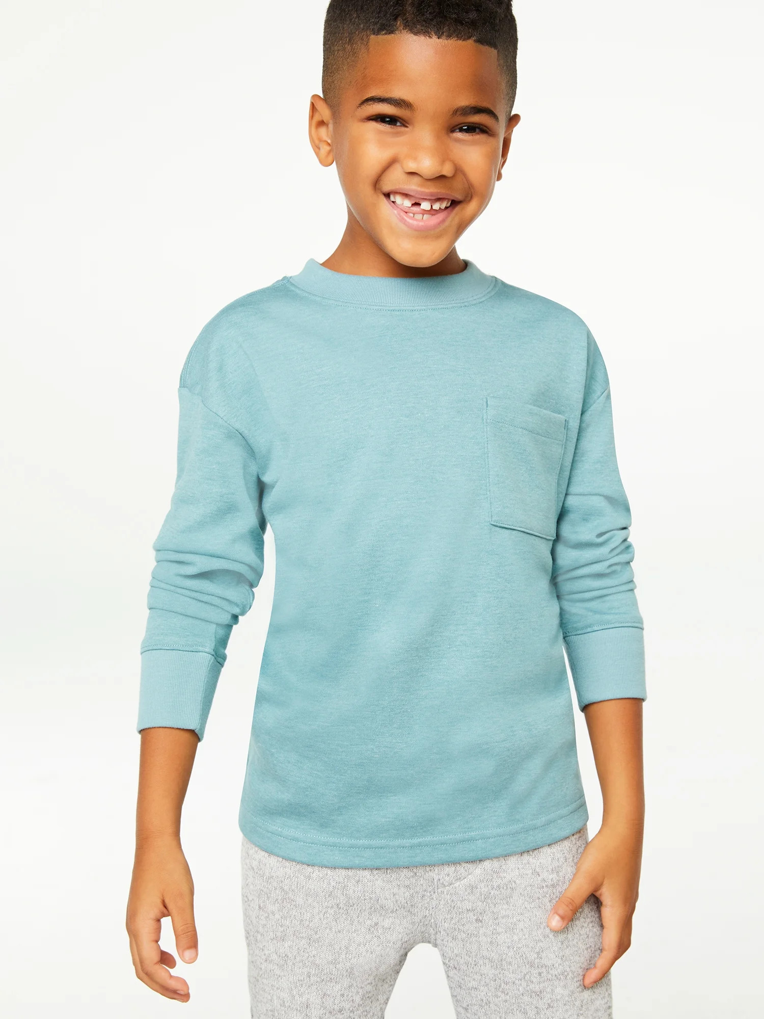 Free Assembly Boys Long Sleeve Pocket T-Shirt, Sizes 4-18 | Walmart (US)