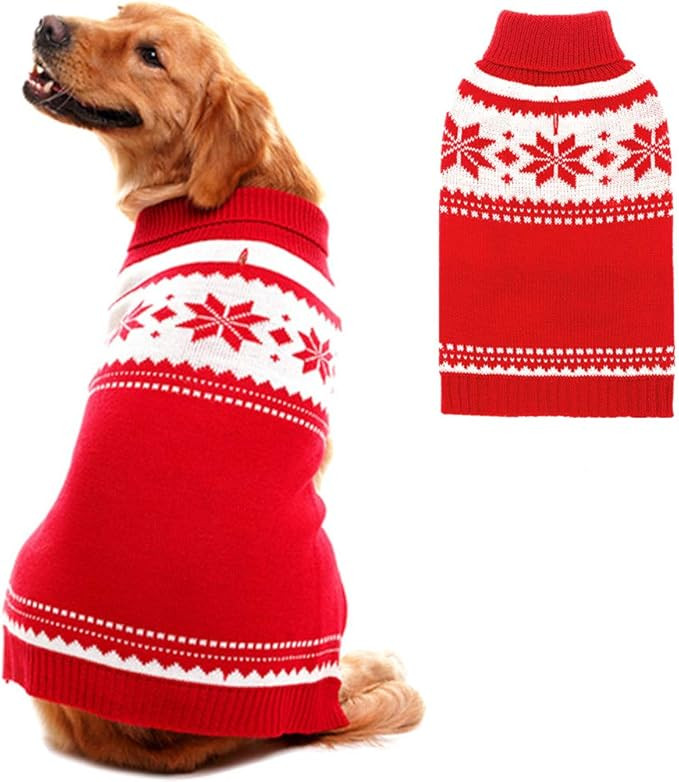 Mihachi Dog Sweater - Winter Coat Apparel Clothes with Colorful Stripes for Cold Weather | Amazon (US)