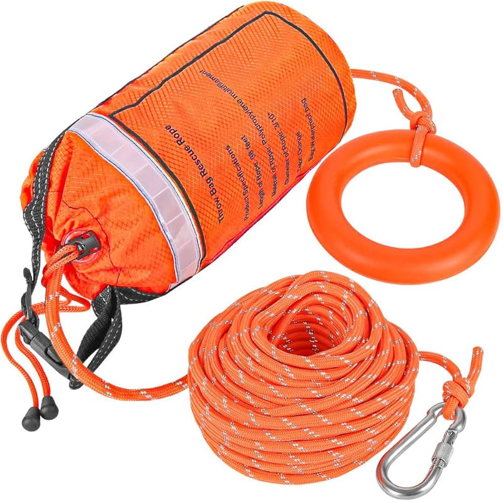 AnKun Water Rescue Throw Bag with 50/70/98FT Length of Rope in 3/10In Tensile Strength Rated to 1... | Amazon (US)
