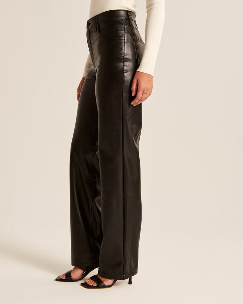 Curve Love Vegan Leather 90s Relaxed Pant | Abercrombie & Fitch (US)