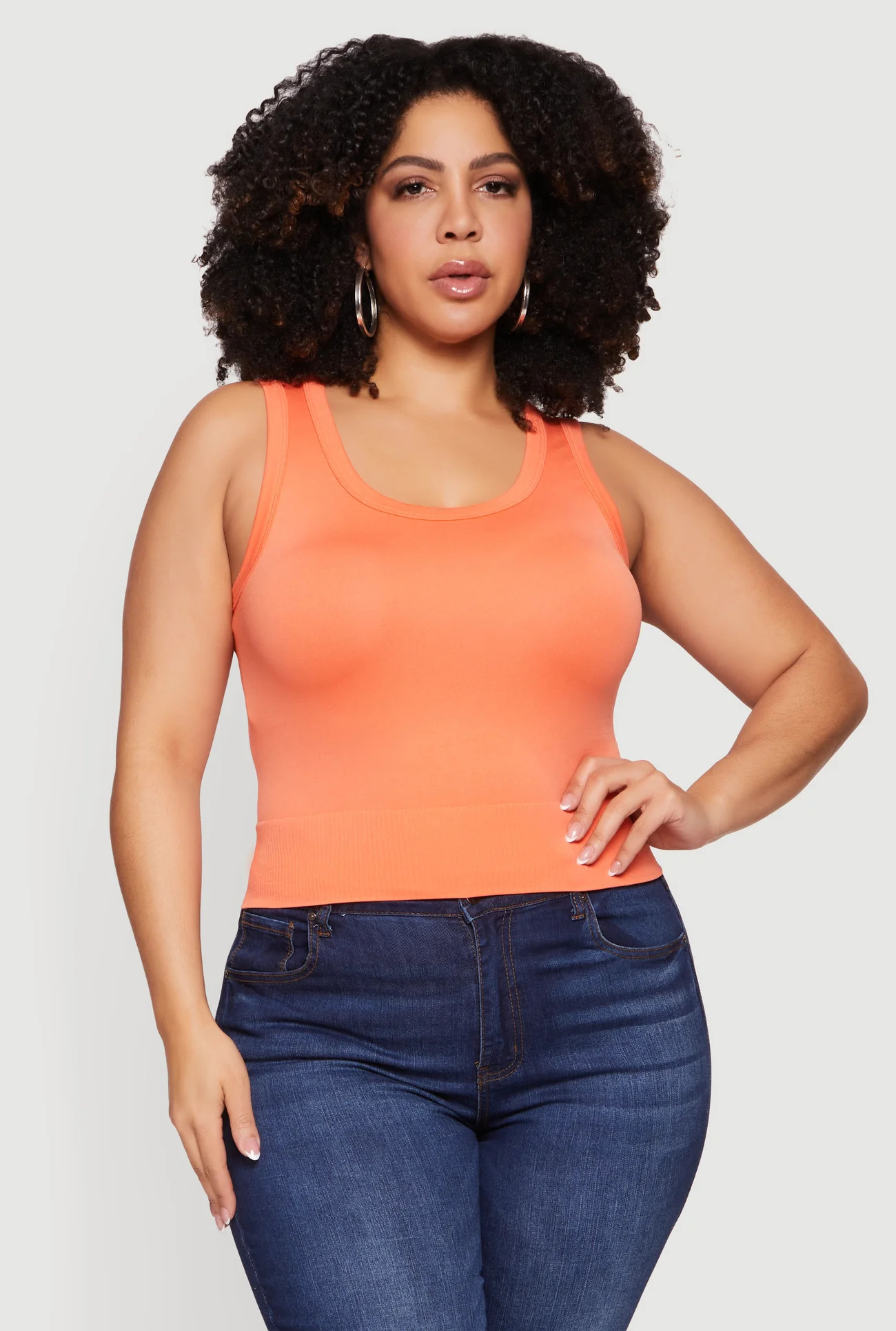 Plus Size Seamless Scoop Neck Tank Top | Rainbow Shops