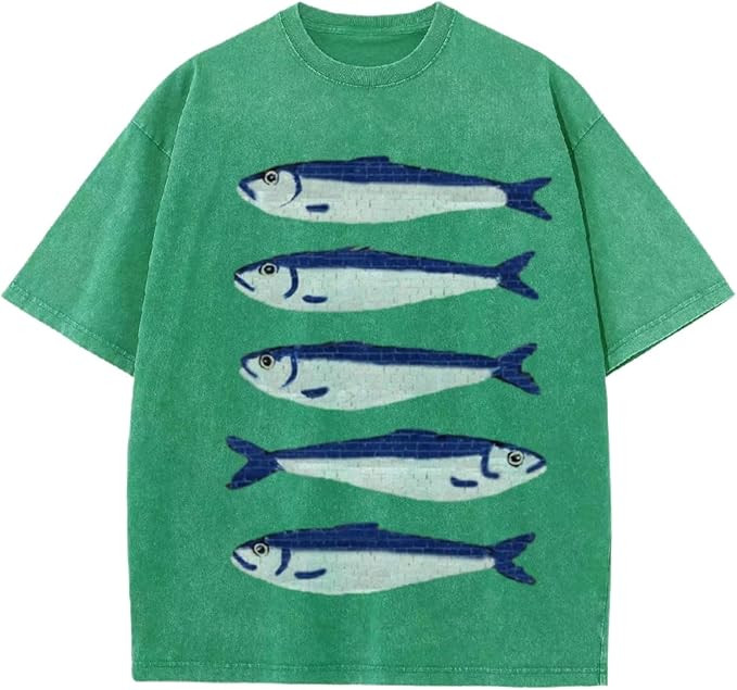 Women Oversized Graphic Tee Fisherman Core Aesthetic Y2k Grunge Fish Print T-Shirts Streetwear Su... | Amazon (US)