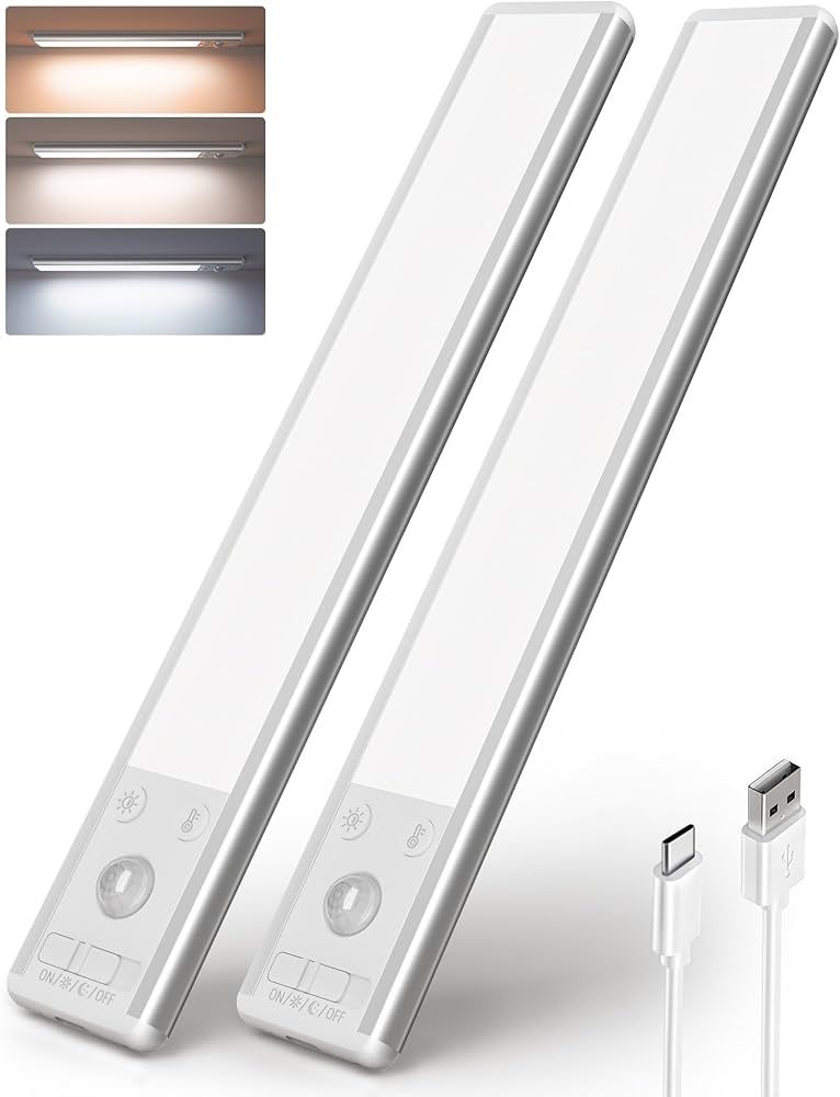 EZVALO Under Cabinet Lights, 80 LED Motion Sensor Lights Indoor 3 Color Temps, 1900mAh Rechargeab... | Amazon (US)