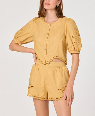 ASTR the Label Women's Sleeveless Button-Front Top - Macy's | Macy's
