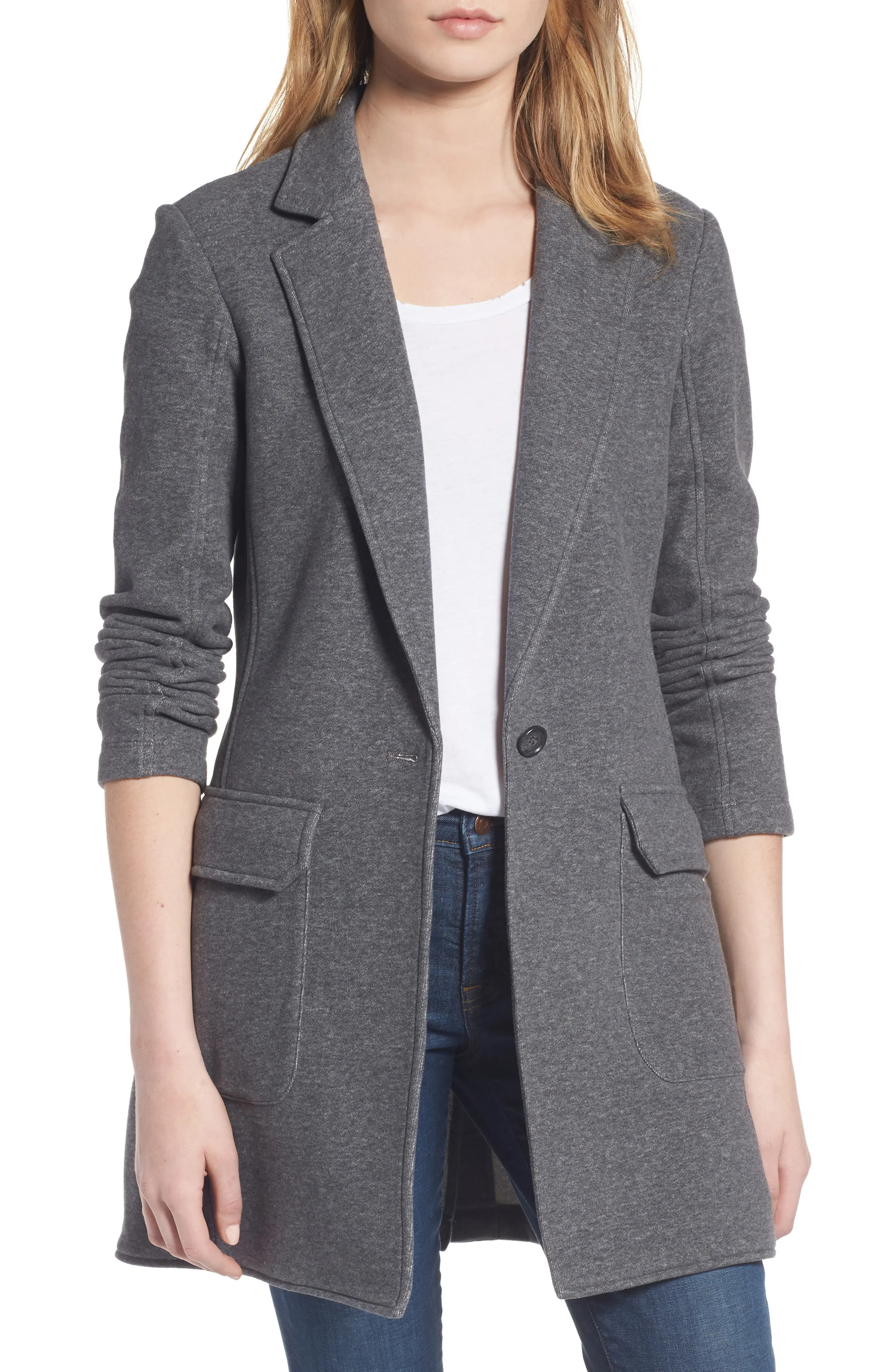 Brushed Fleece Long Jacket | Nordstrom