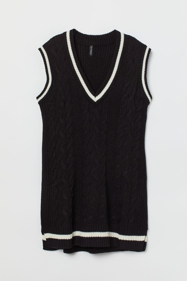 Knit Sweater Vest Dress - Black - Ladies | H&M US | H&M (US + CA)