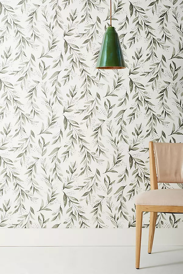 Magnolia Home Olive Branch Wallpaper By Magnolia Home in Black | Anthropologie (US)