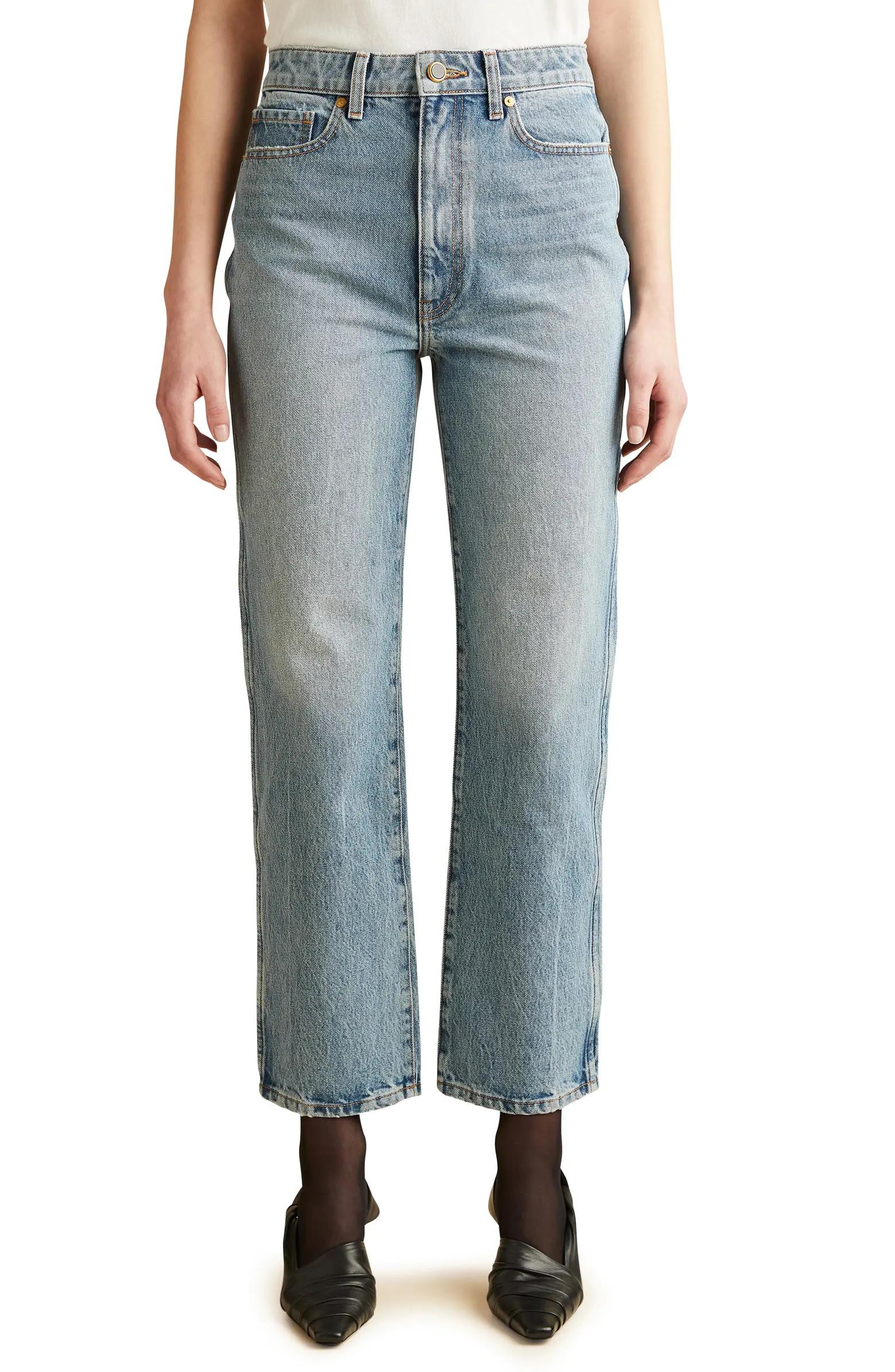 Khaite Abigail High Waist Crop Straight Leg Jeans | Nordstrom | Nordstrom
