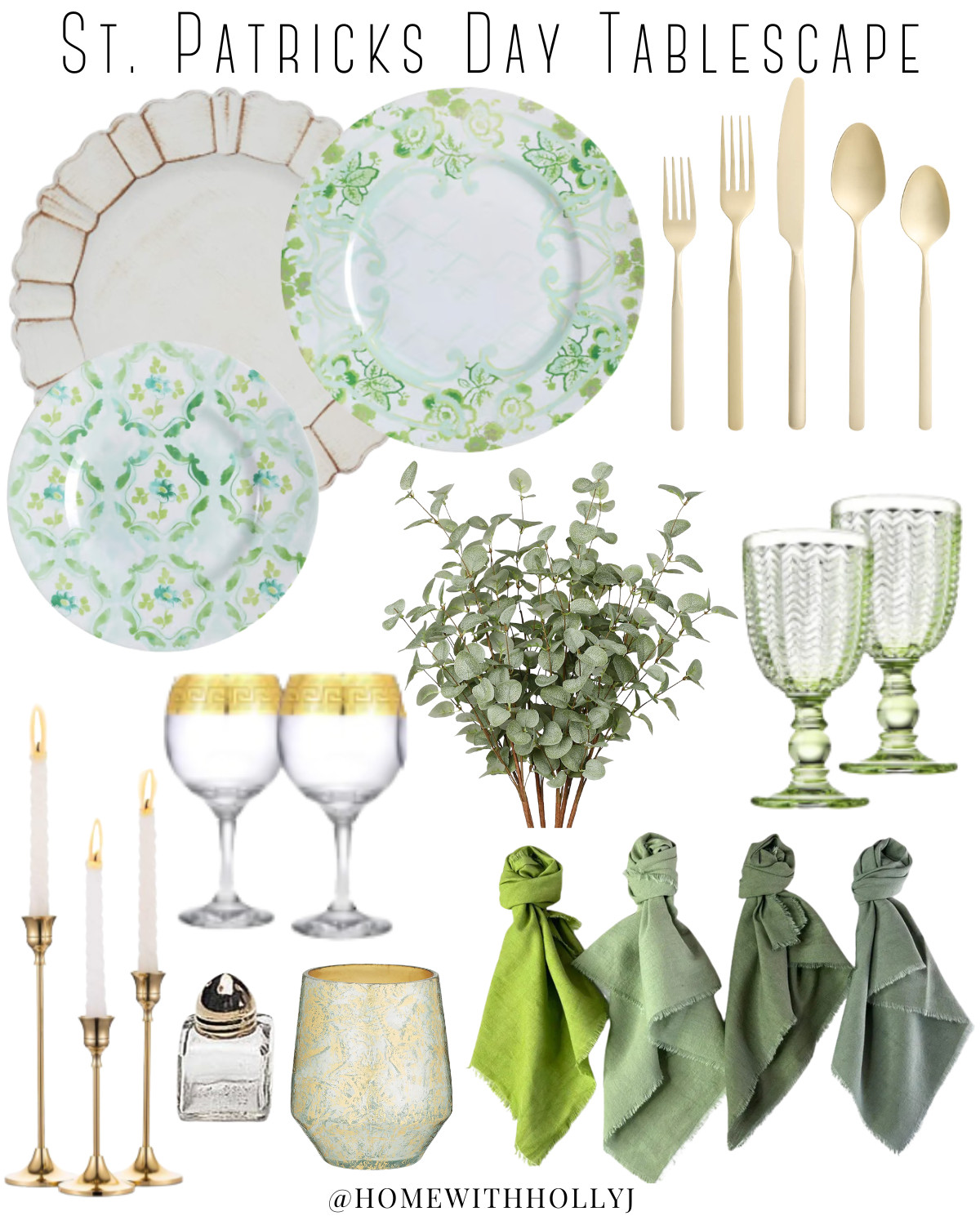 St. Patrick’s Day tablescape inspiration featuring a festive green and gold table setting perfect for hosting. ☘️ This simple St. Patrick’s Day table decor combines emerald tones, gold accents, and fresh greenery for an easy, elegant holiday look.

Perfect ideas for St. Patrick’s Day entertaining, holiday hosting, spring tablescapes, and festive table decor.

Shop the details to recreate this St. Patrick’s Day table setting.

#StPatricksDayTablescape #StPatricksDayDecor #GreenAndGoldDecor #HolidayTablescape #SpringTablescape #TableSettingIdeas #LTKHome #EntertainingAtHome #HomeWithHollyJ #ShopHollyJHome 

 #LTKfoodie #LTKSeasonal #LTKHome