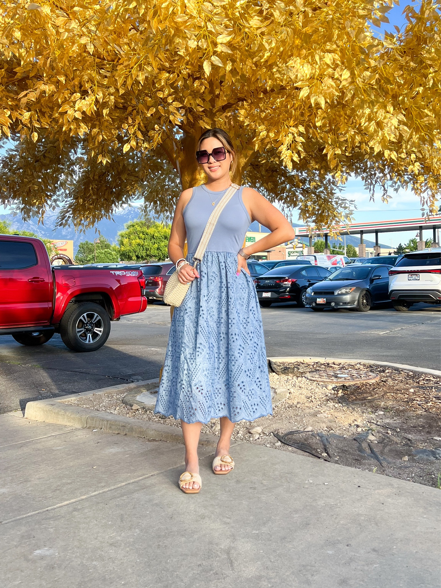 Amazon Eyelet Dress: Mediumm