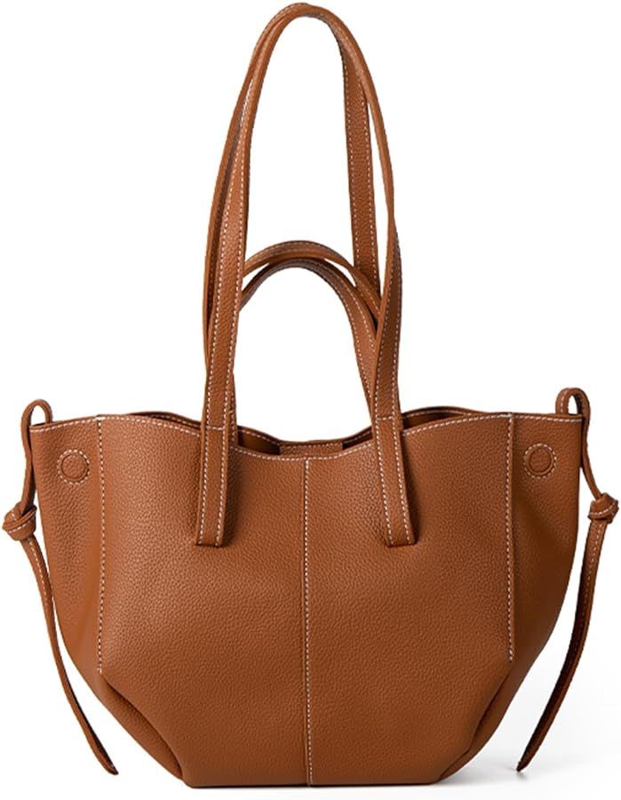 Tote Bag for Women, Small Leather Tote Bags Trendy Dumpling Bag Hobo Purse Shoulder Handbags | Amazon (US)