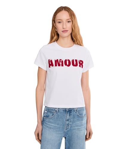 Sanctuary, Women's, Embellished Tee, White w/Cherry Lacquer, Large | Amazon (US)