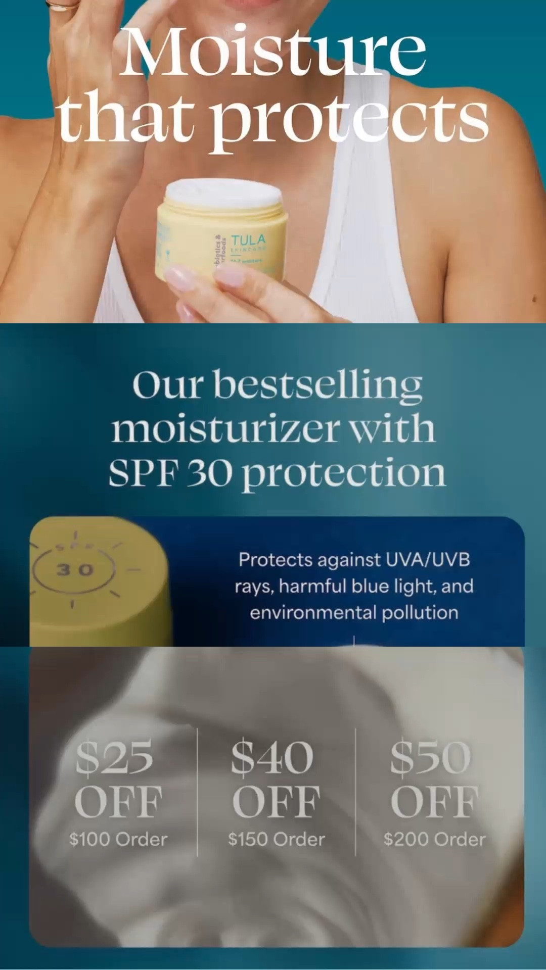 Spring skincare sale! 🌞 

TULA Skincare is offering $25 off $100, $40 off $150, and $50 off $200. 

Their bestselling 24-7 Moisture SPF 30 moisturizer hydrates while protecting against UVA/UVB rays, blue light, and pollution.

#LTKSpringSale #LTKBeauty #LTKSaleAlert