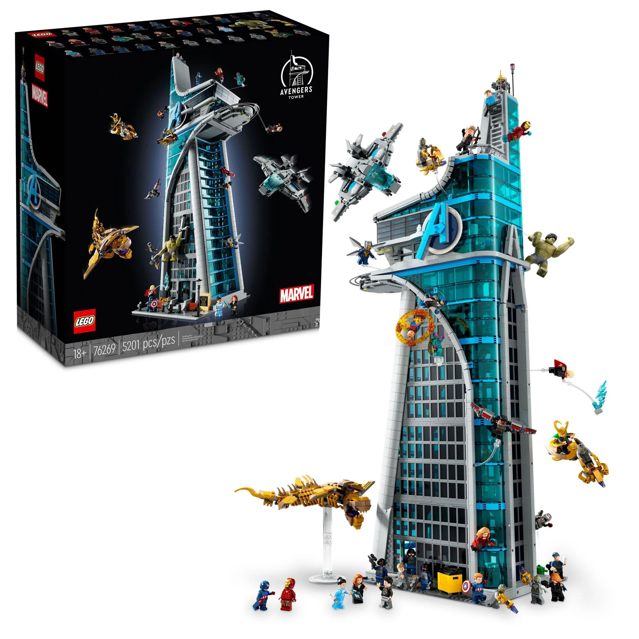 LEGO Marvel Avengers Tower Building Kit, Detailed Recreation of the Iconic HQ Featuring Classic M... | Walmart (US)