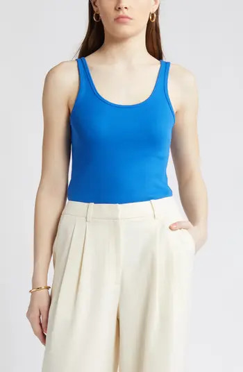 Nordstrom Rib Scoop Neck Cotton Tank | Nordstrom | Nordstrom