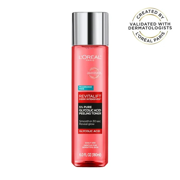 L'Oreal Paris Revitalift Derm Intensives 5 % Glycolic Acid Peeling Toner Liquid, 6 fl oz - Walmar... | Walmart (US)
