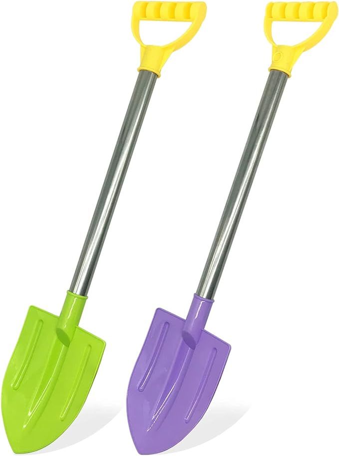 Dsmile 2 Pack Beach Shovels for Kids, 24.4 Inch Long Sand Shovels Gardening Tools Snow Shovel Dur... | Amazon (US)