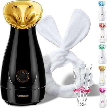 Colorfarm Facial Steamer Nano Ionic Hot Mist Face Steamer Home Sauna SPA Face Humidifier Atomizer... | Amazon (US)