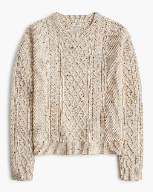 Donegal cable crewneck sweater | J.Crew Factory
