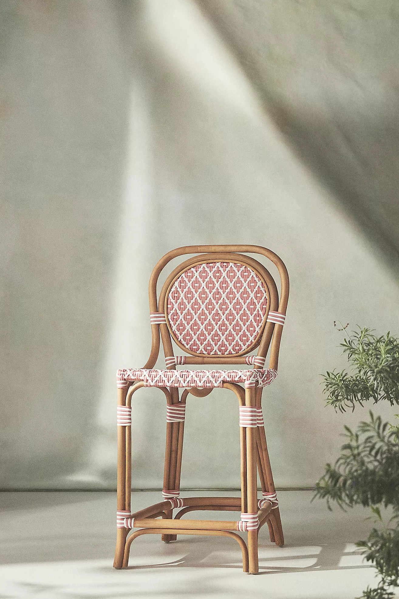 Coastal Rattan Bistro Counter Stool Chair | Anthropologie (US)