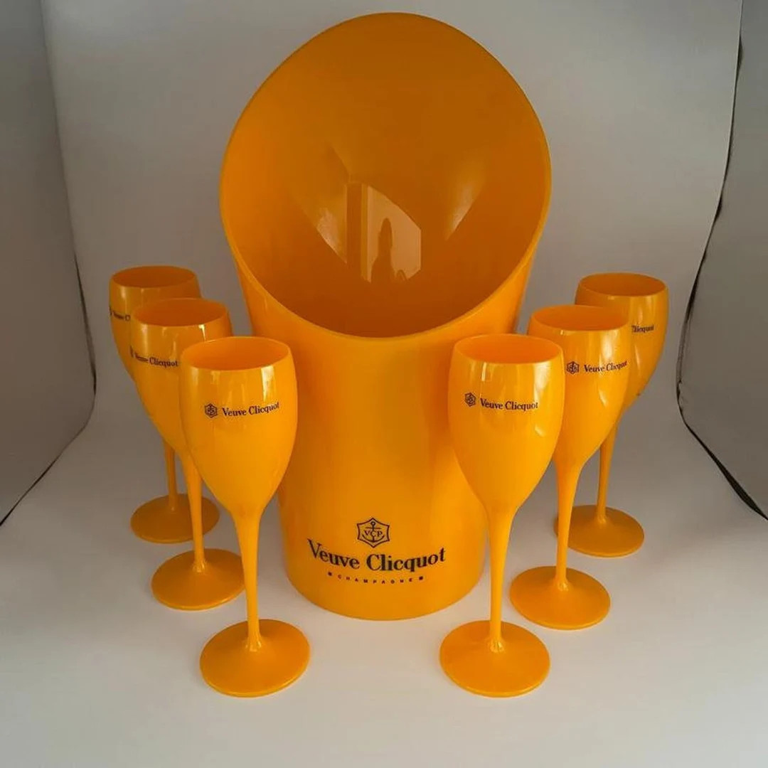 Veuve Clicquot Orange Acrylic Champagne Flute Glasses 195ml  - Etsy | Etsy (US)