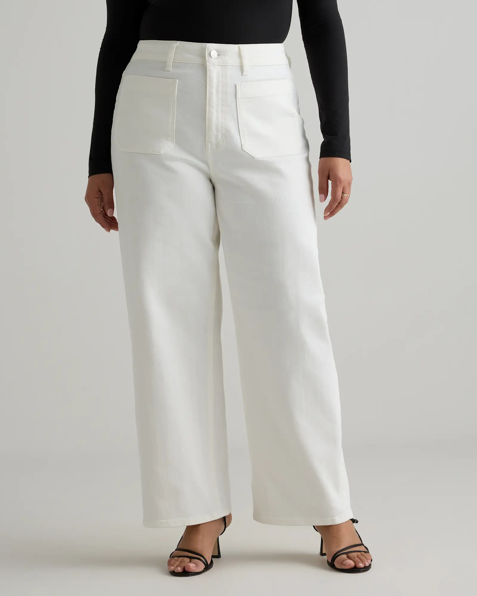 Bella Stretch Patch Pocket Wide Leg Jeans | Quince