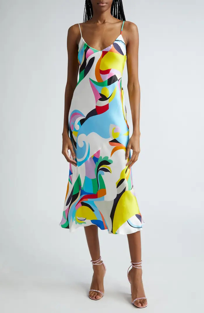 L'AGENCE Seridie Silk Midi Slipdress | Nordstrom | Nordstrom